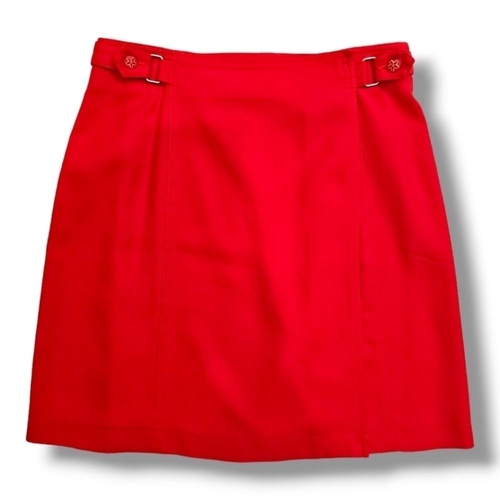 Dana B. And Karen Red Silk Wrap Mini Skirt - Size 10